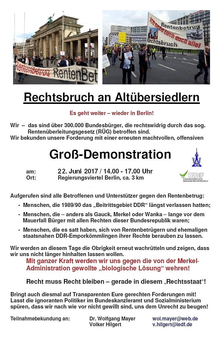 Aufruf 4. Demeo am 22. Juni 2017